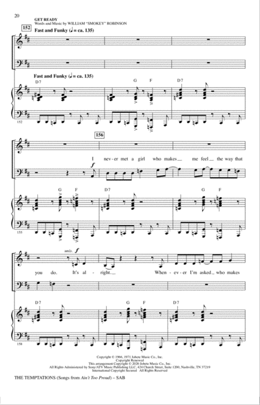 The Temptations (Songs from Ain't Too Proud) (arr. Mark Brymer)