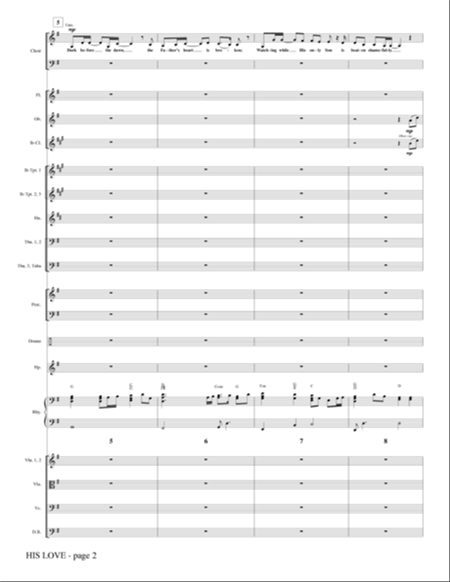 His Love - Full Score Choir scores gallery preview page 2