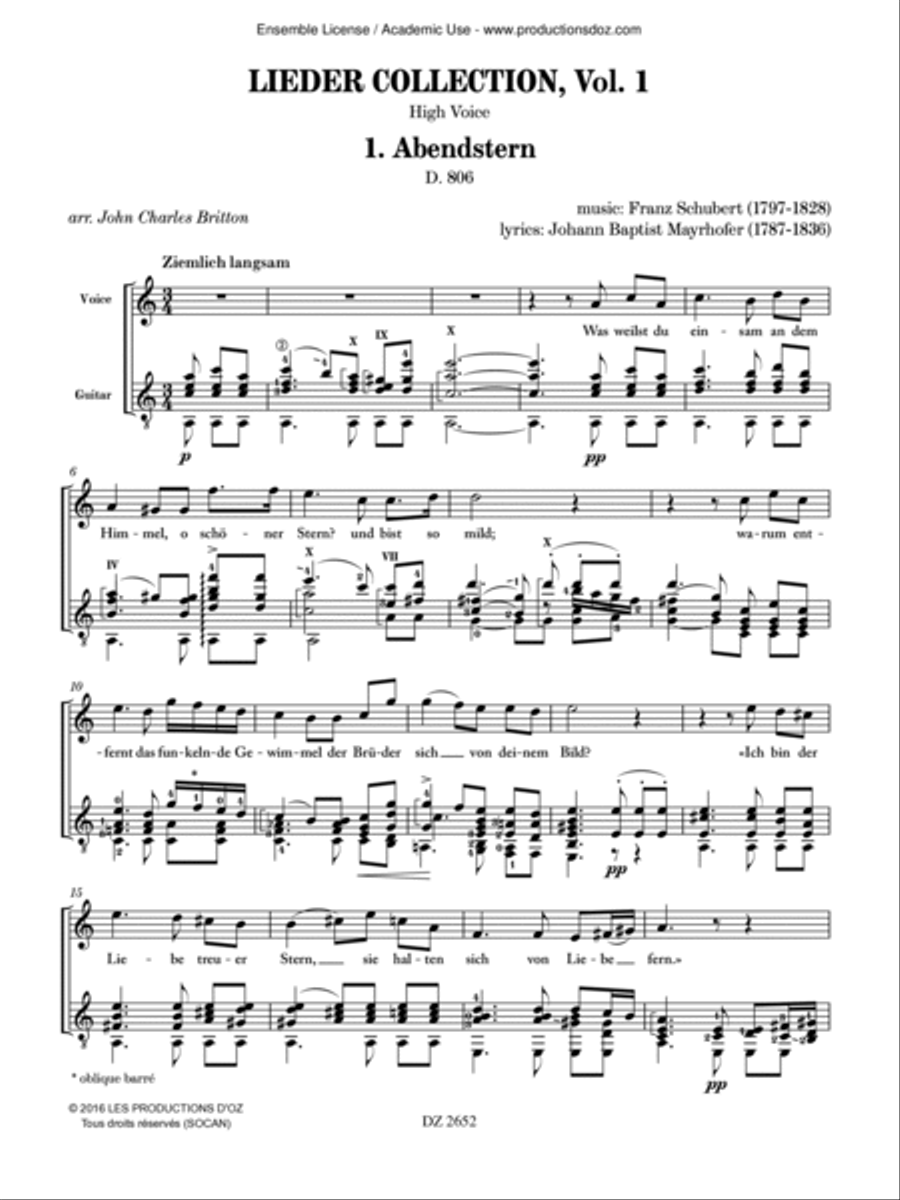Lieder Collection, Vol. 1 - voix élevée Classical Guitar scores gallery preview page 4