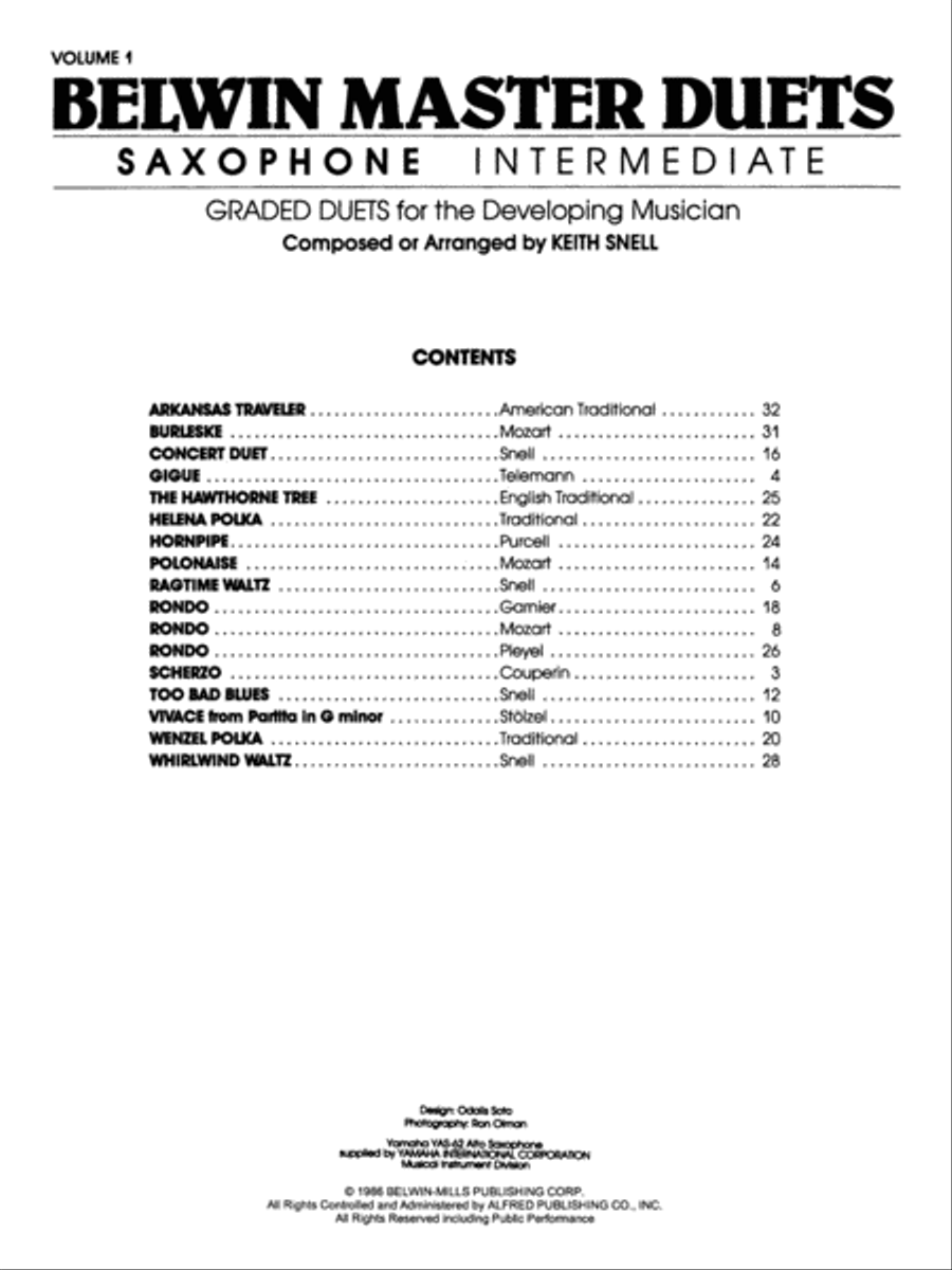 Belwin Master Duets (Saxophone), Volume 1 Woodwind Duet scores gallery preview page 2
