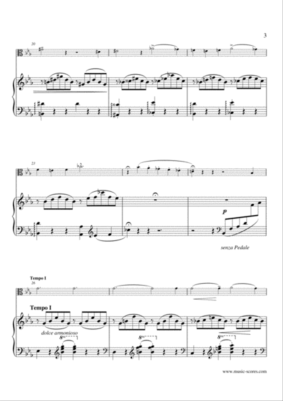 Liebestraume No.3 - Notturno No.3 - Viola and Piano Piano scores gallery preview page 3
