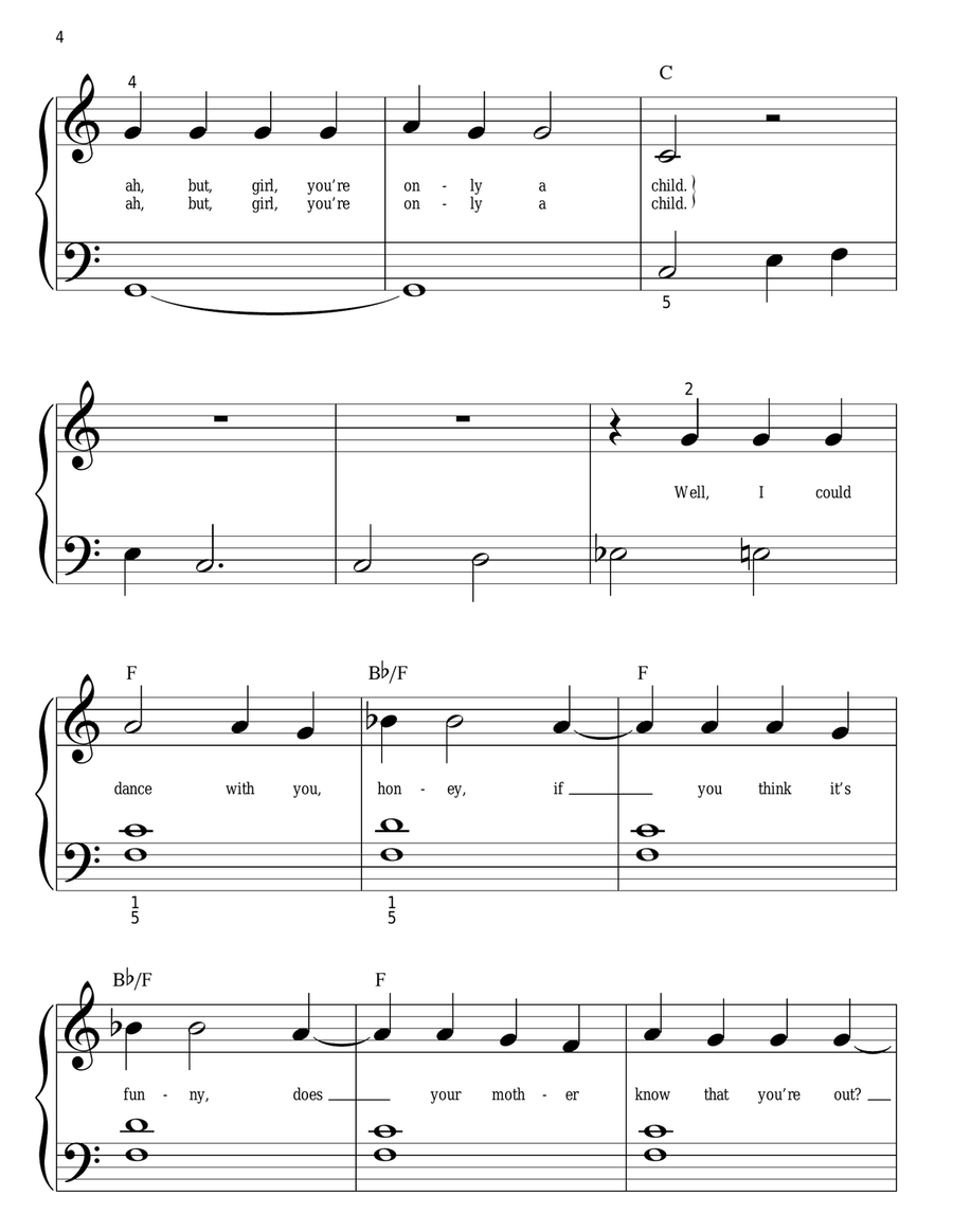 Does Your Mother Know Easy Piano scores gallery preview page 4
