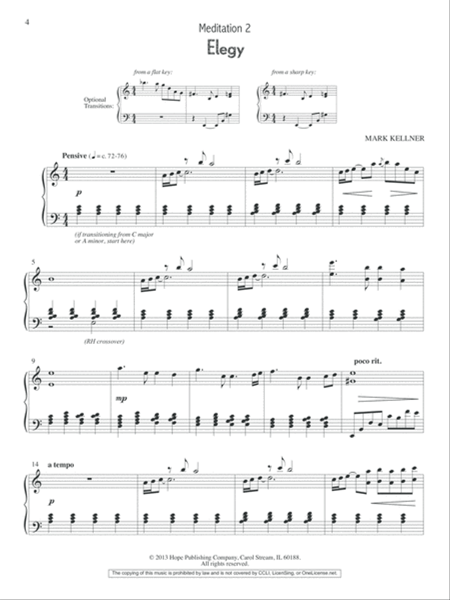 Interludes for Worship (Settings for Piano with opt. C Instr.)-Book Cello scores gallery preview page 4