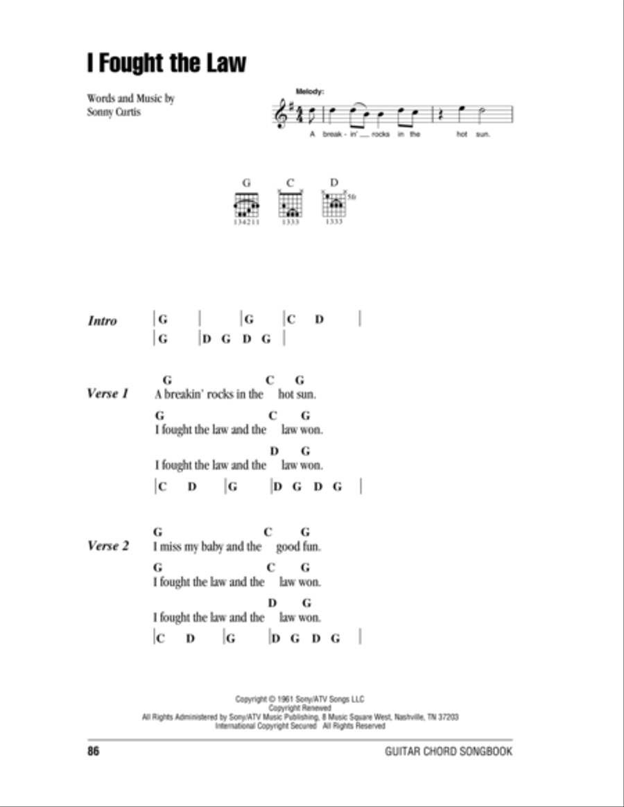 I Fought The Law Acoustic Guitar scores gallery preview page 1