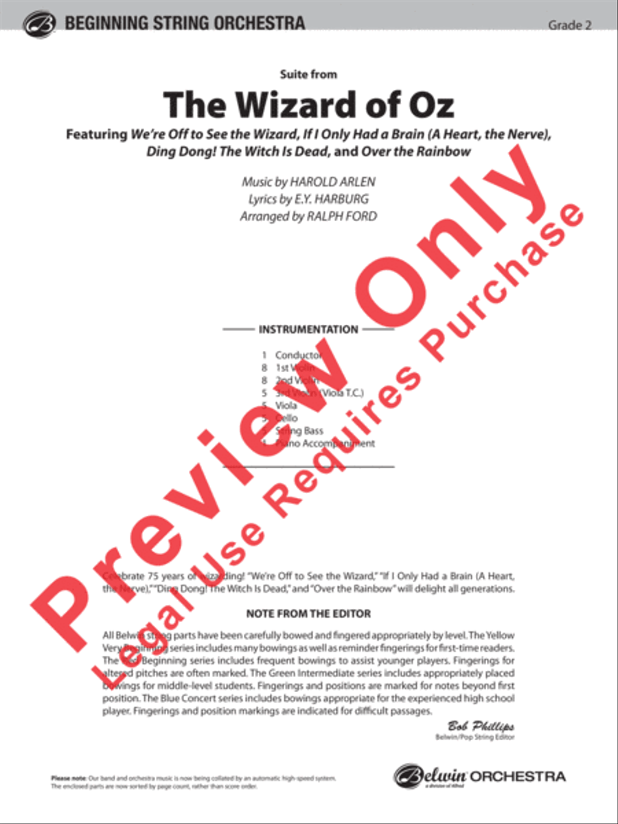 The Wizard of Oz, Suite from String Orchestra scores gallery preview page 2