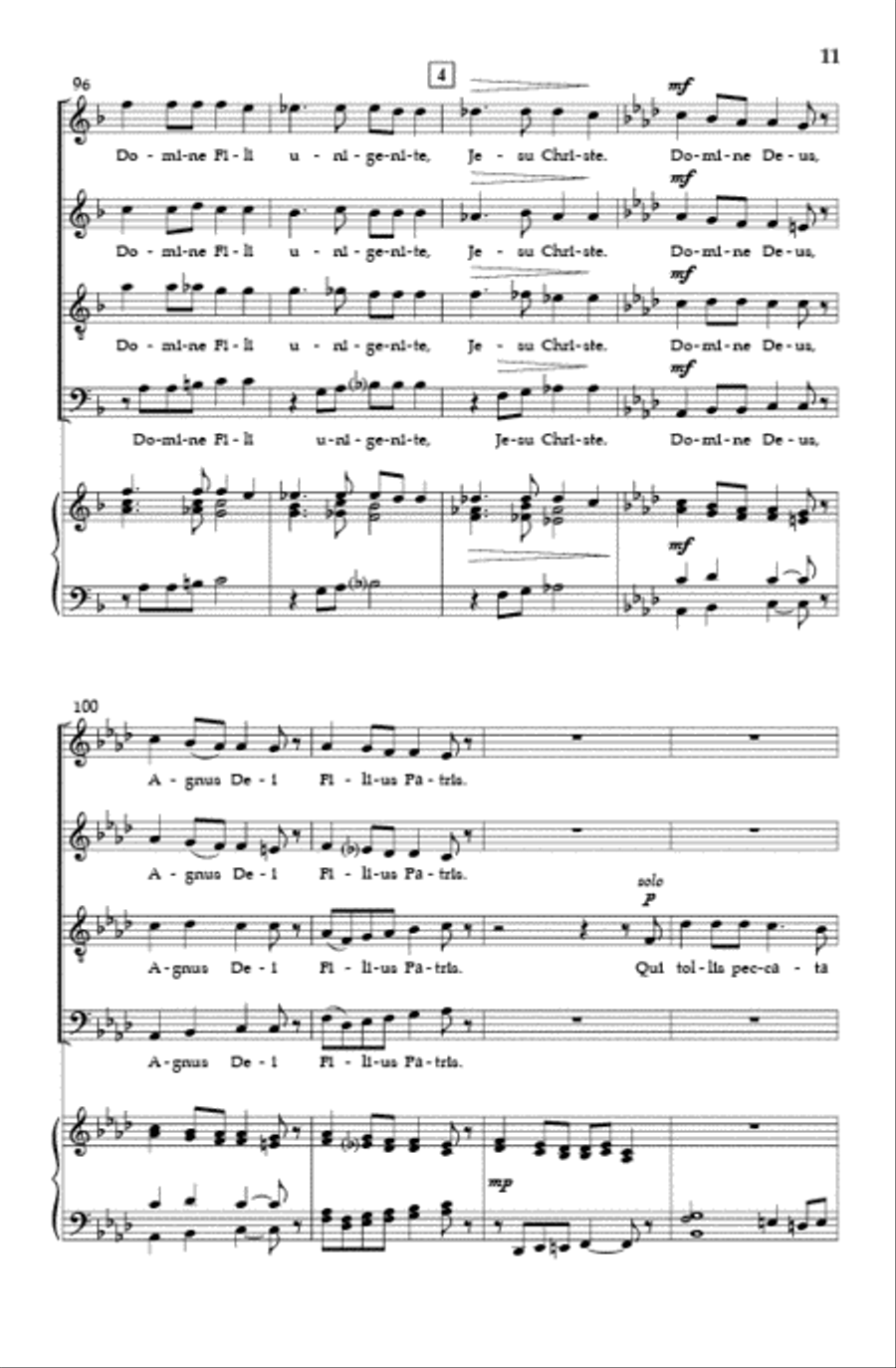 Mass in F Major 4-Part scores gallery preview page 10
