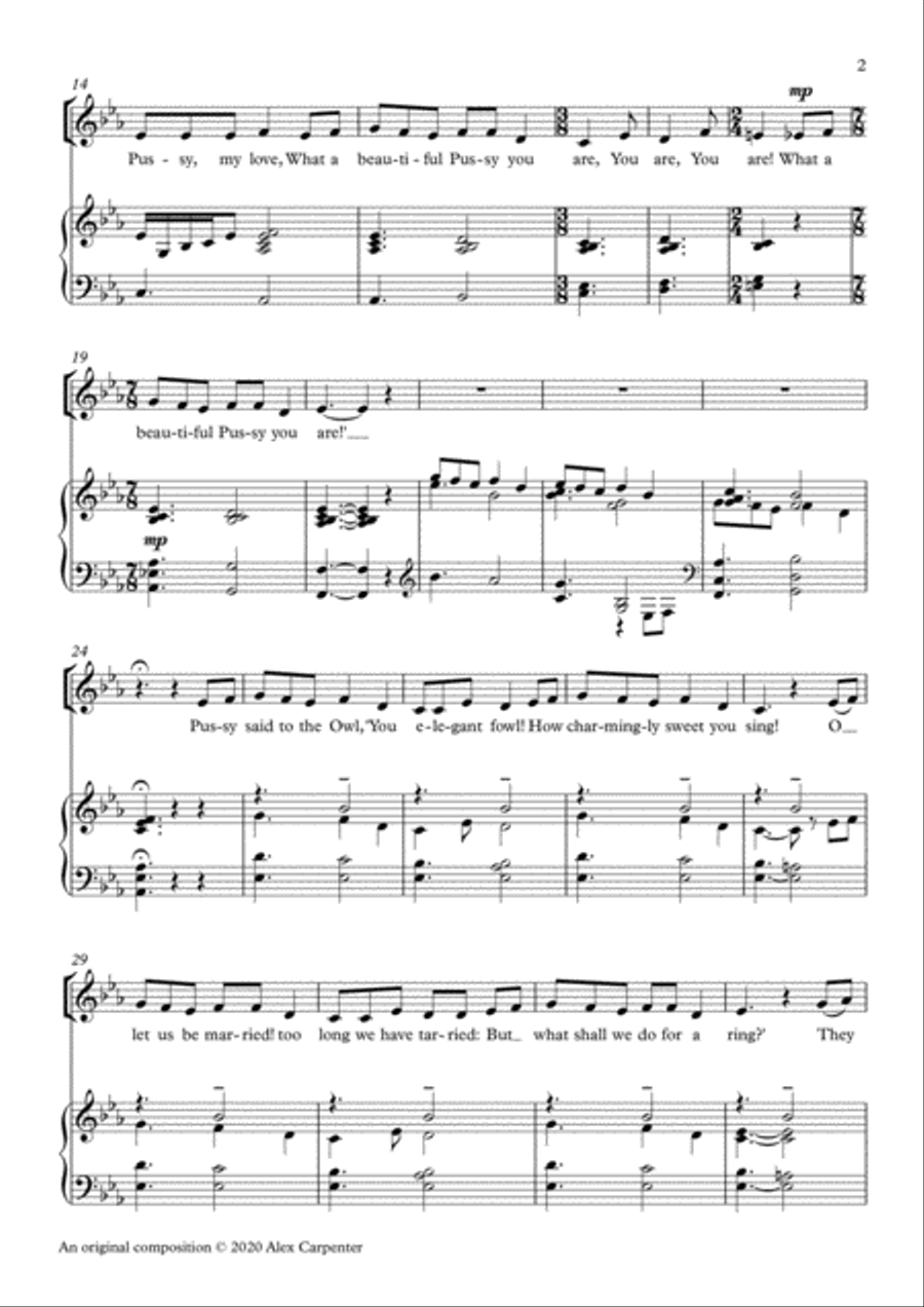The Owl and the Pussy Cat High Voice scores gallery preview page 3
