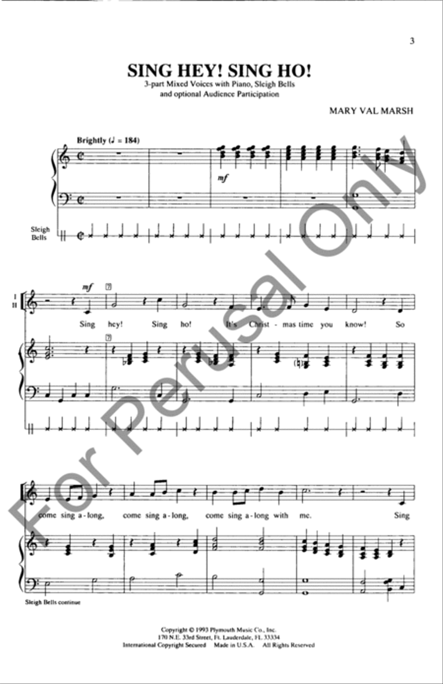Sing Hey! Sing Ho! 3-Part scores gallery preview page 2
