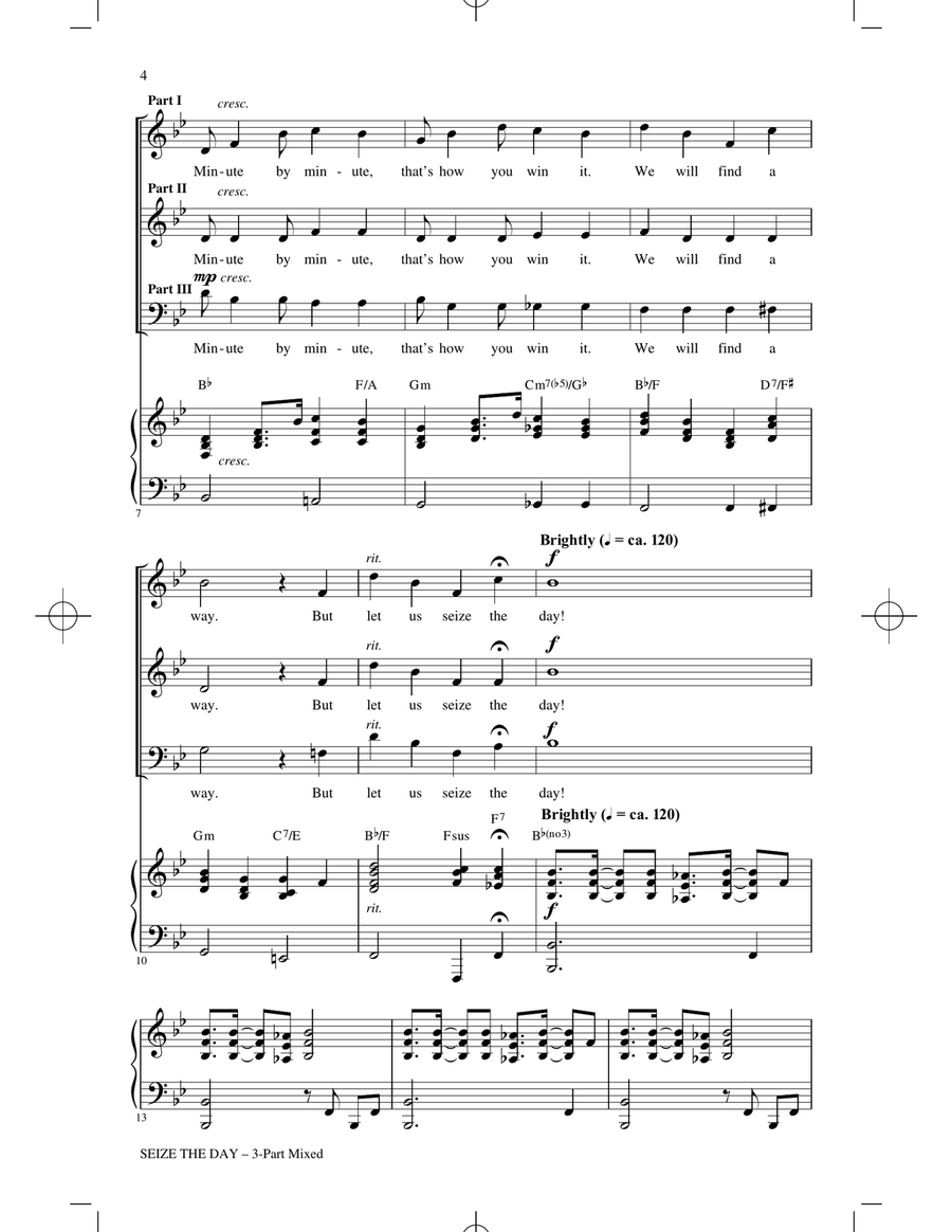 Seize The Day (from Newsies The Musical) (arr. Mac Huff) 3-Part scores gallery preview page 2