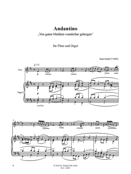 Andantino für Flöte und Orgel "Von guten Mächten wunderbar geborgen"