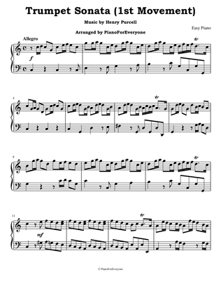 Trumpet Sonata (1st Movement) - Purcell (Easy Piano)
