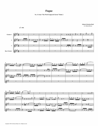 Fugue 11 from Well-Tempered Clavier, Book 2 (Clarinet Quartet)
