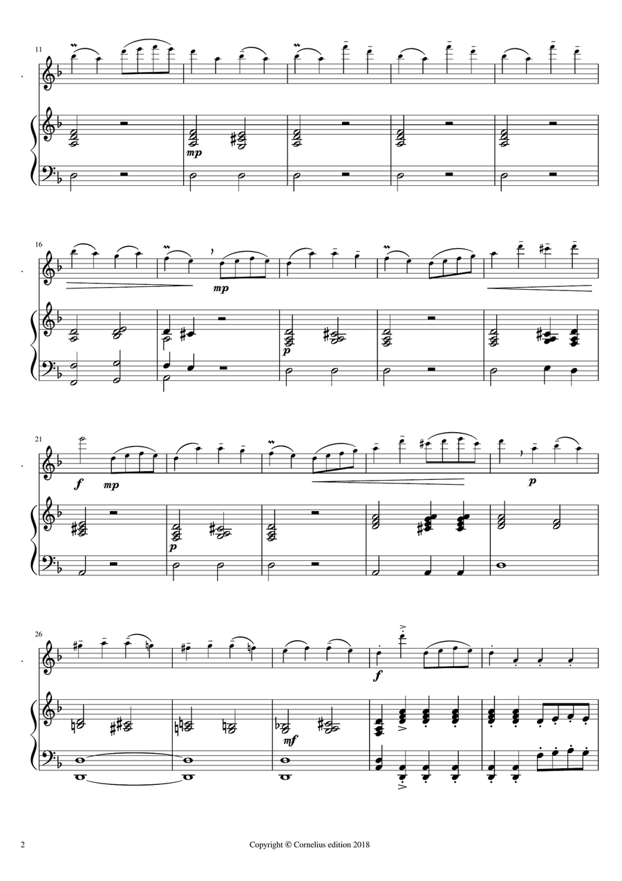 Jean-Philippe Rameau Tambourin Flute and Piano accompaniment Chamber Music scores gallery preview page 2