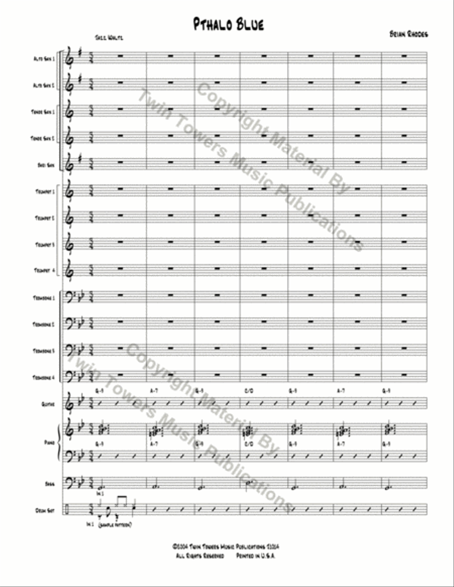 Pthalo Blue Pthalo Blue Jazz Ensemble scores gallery preview page 3