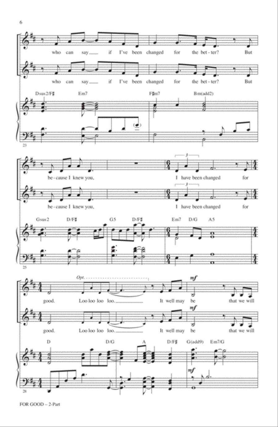 For Good (from Wicked) (arr. Roger Emerson) 2-Part scores gallery preview page 4
