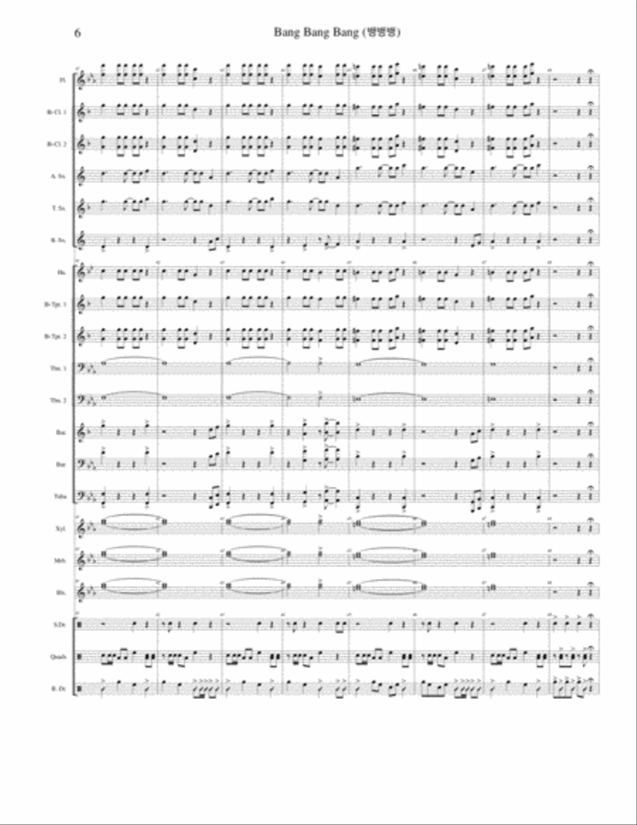 Bang Bang Bang! Marching Band scores gallery preview page 6