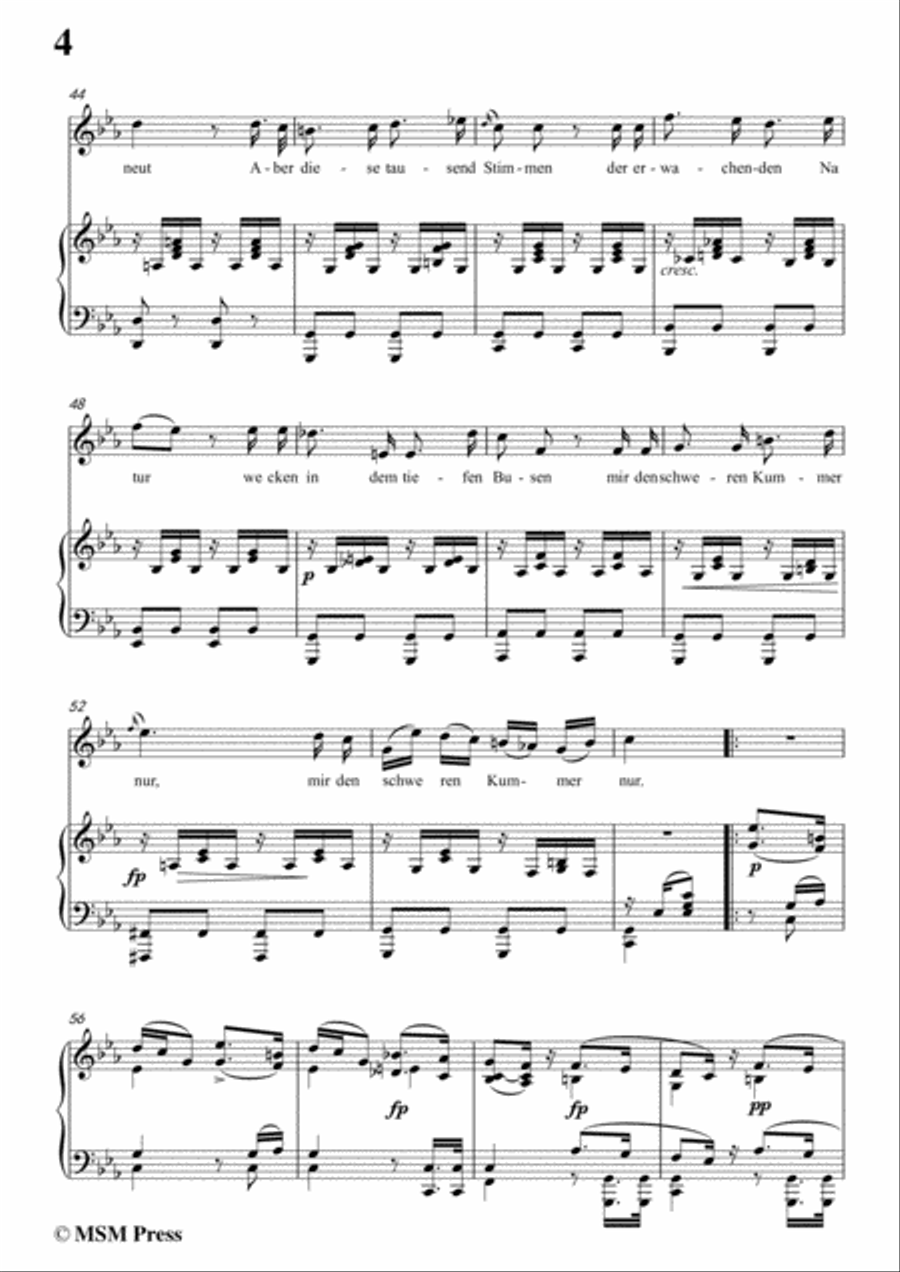 Schubert-Der Jüngling am Bache,Op.87 No.3,in c minor,for voice and piano Voice Solo scores gallery preview page 6