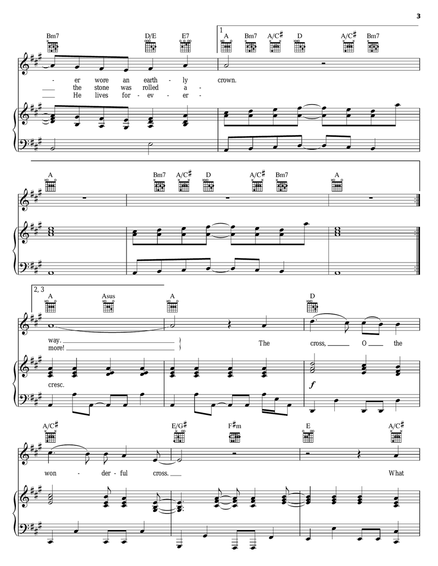 The Wonder Of Your Cross Piano, Vocal, Guitar scores gallery preview page 3