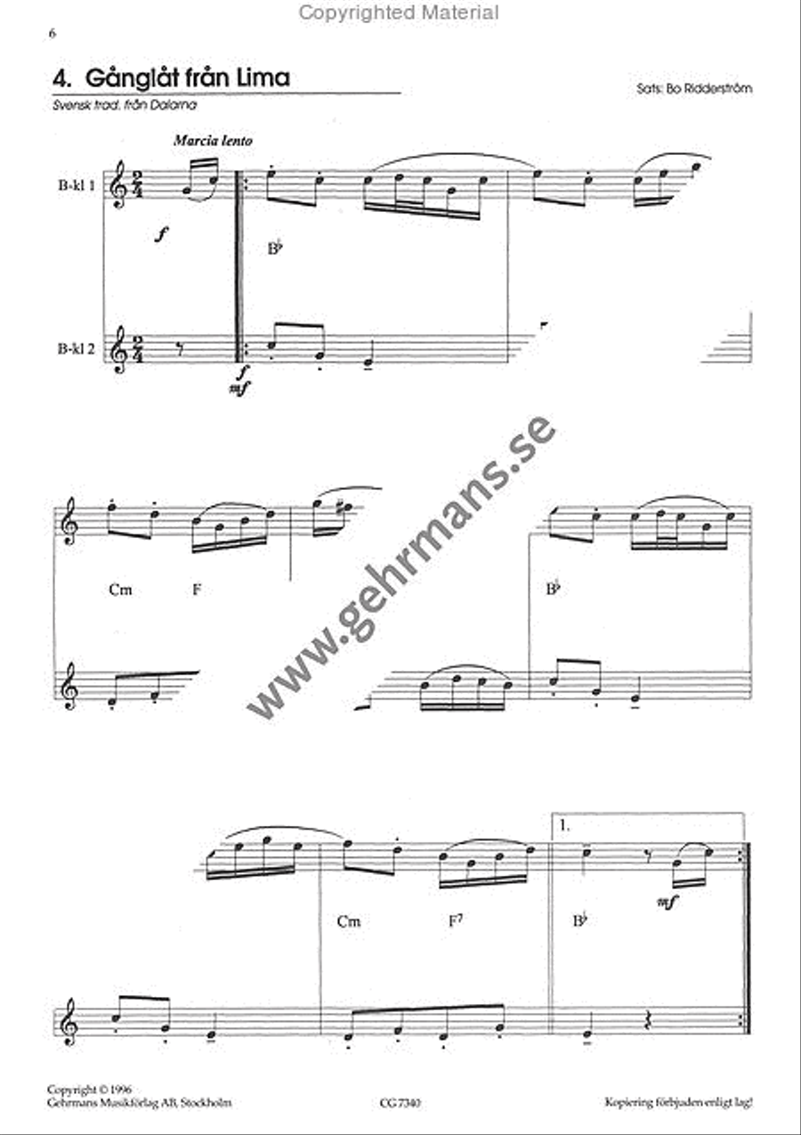 Svenska latar for klarinetter Clarinet Duet scores gallery preview page 5