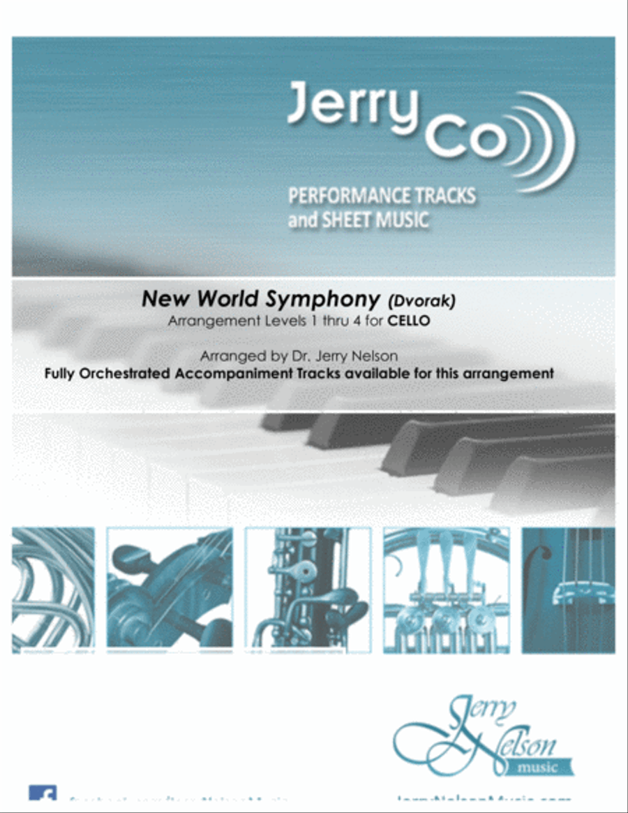 New World Symphony - Dvorak (Arrangements Level 2-4 for CELLO + Written acc) Cello Solo scores gallery preview page 1