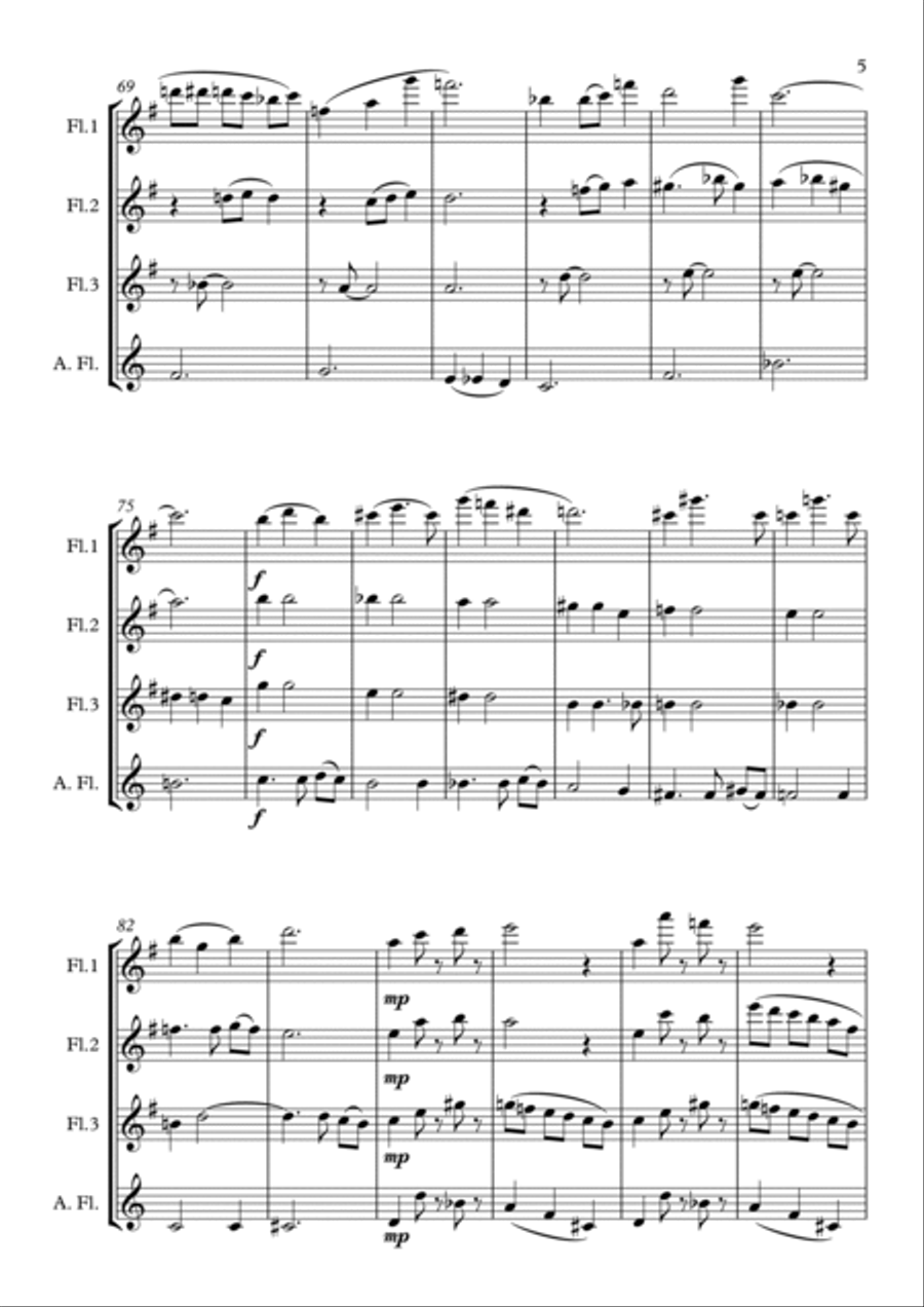 Note Pad - Flute Quartet Flute Quartet scores gallery preview page 5