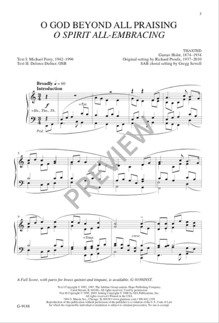 O God beyond All Praising / O Spirit All-Embracing O God beyond All Praising / O Spirit All-Embracing 3-Part scores gallery preview page 4