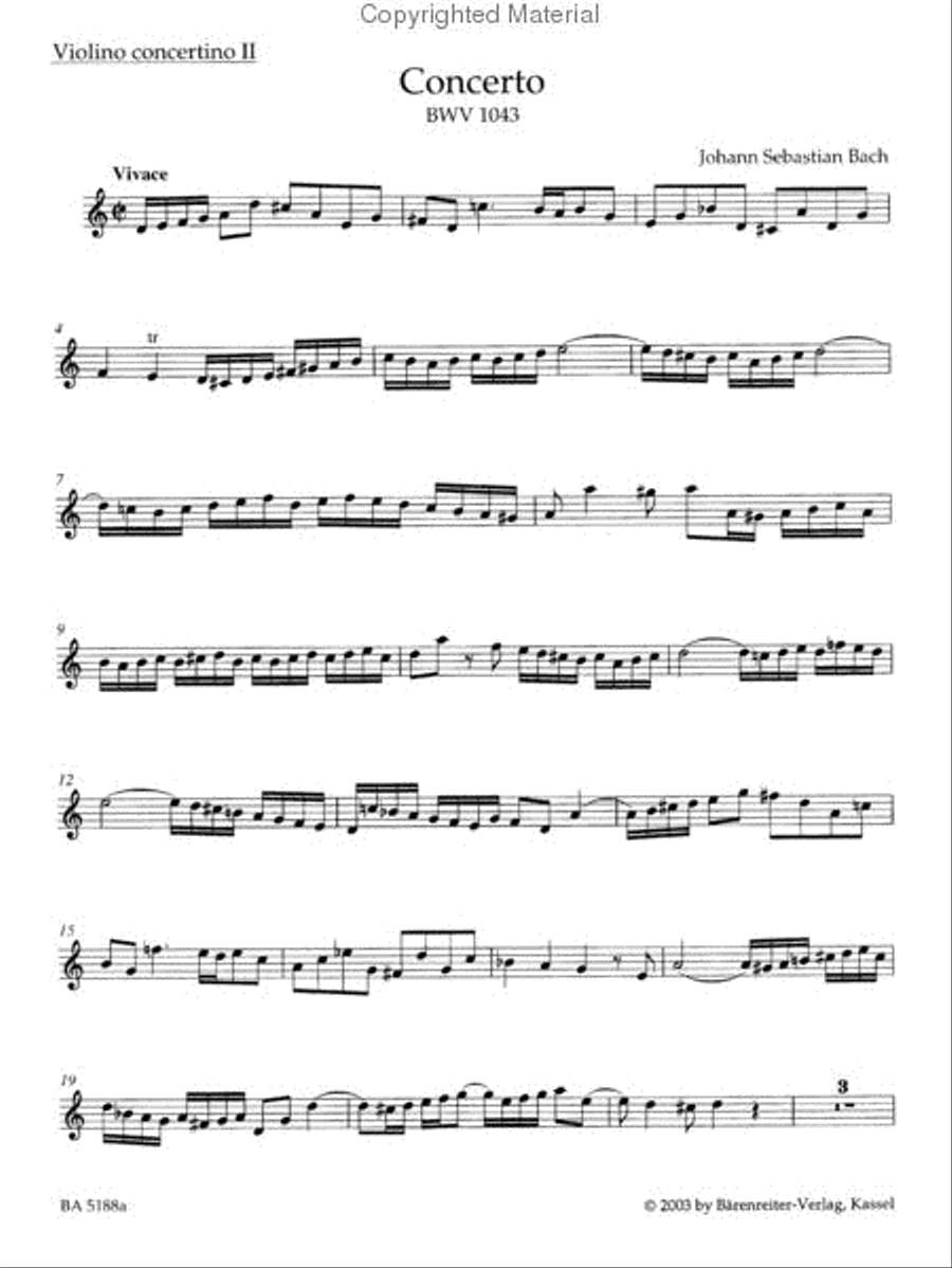 Concerto for two Violins, Strings and Basso continuo in D minor, BWV 1043 Violin scores gallery preview page 5