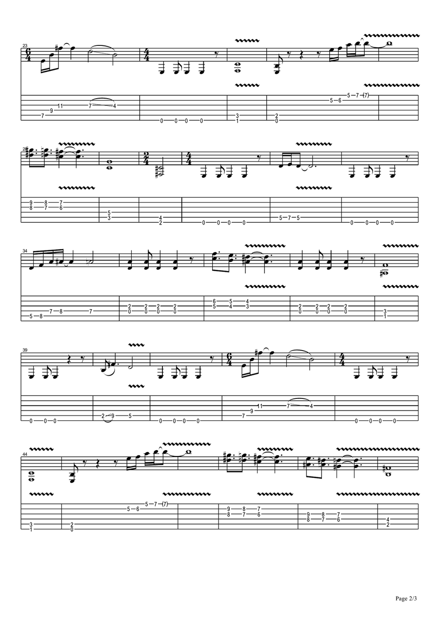 Fuego (for electric guitar w\distortion) [GUITAR SCORE & TAB] (foglio album) Electric Guitar scores gallery preview page 2