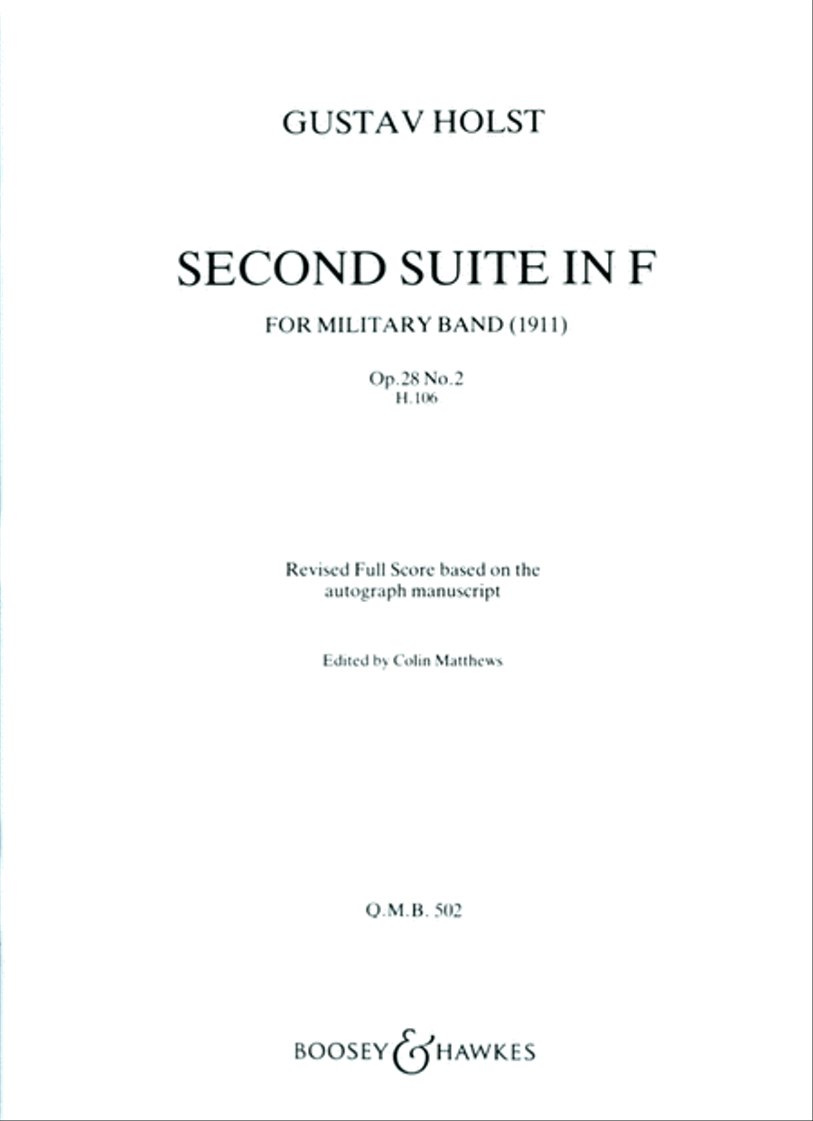 Second Suite in F (Revised) Concert Band scores gallery preview page 1