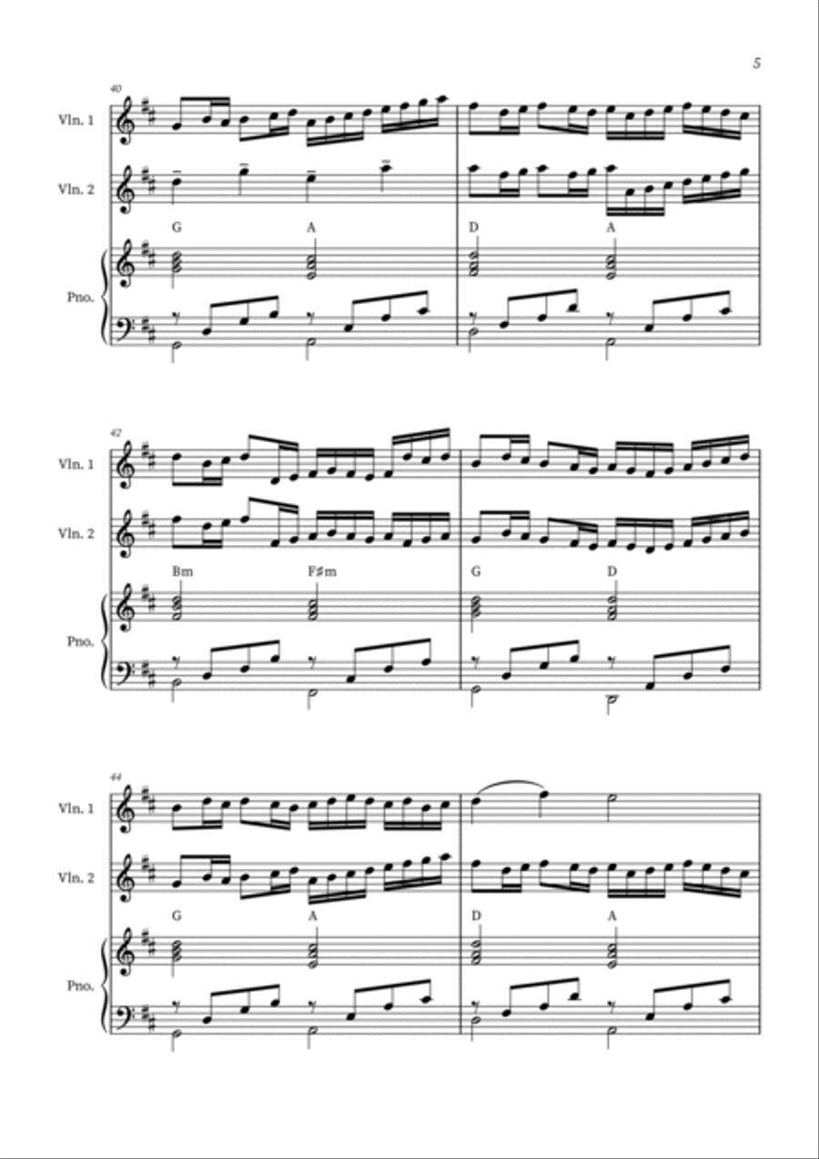 Canon in D - Violin Duet with Piano String Duet scores gallery preview page 5