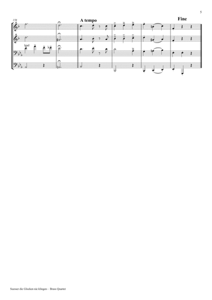 Süßer die Glocken nie klingen - German Christmas Song - Brass Quartet image number null