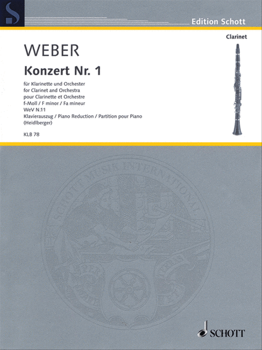 Carl Maria von Weber – Concerto No. 1 in F minor, WeV N. 11 Clarinet Solo scores gallery preview page 1