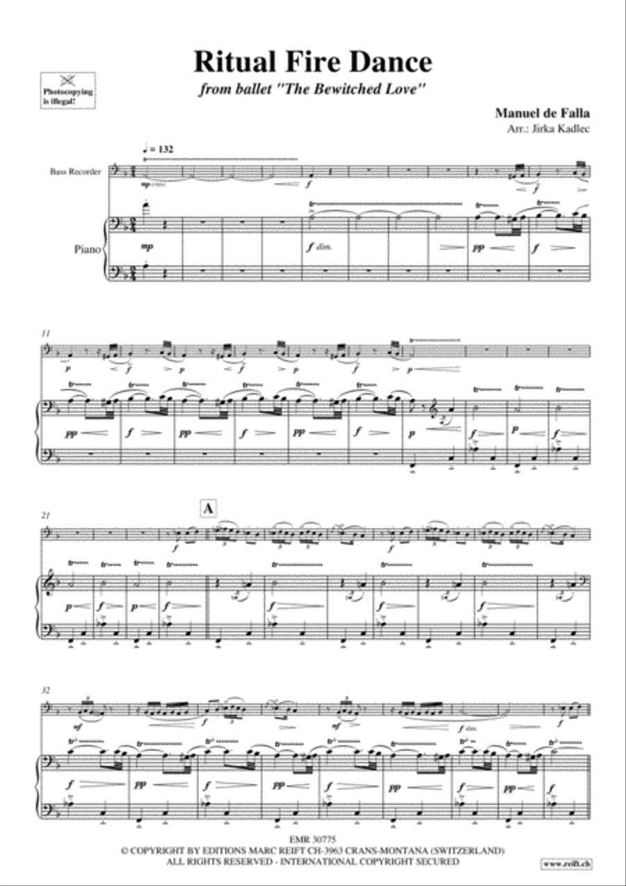 Ritual Fire Dance Bass Recorder scores gallery preview page 5