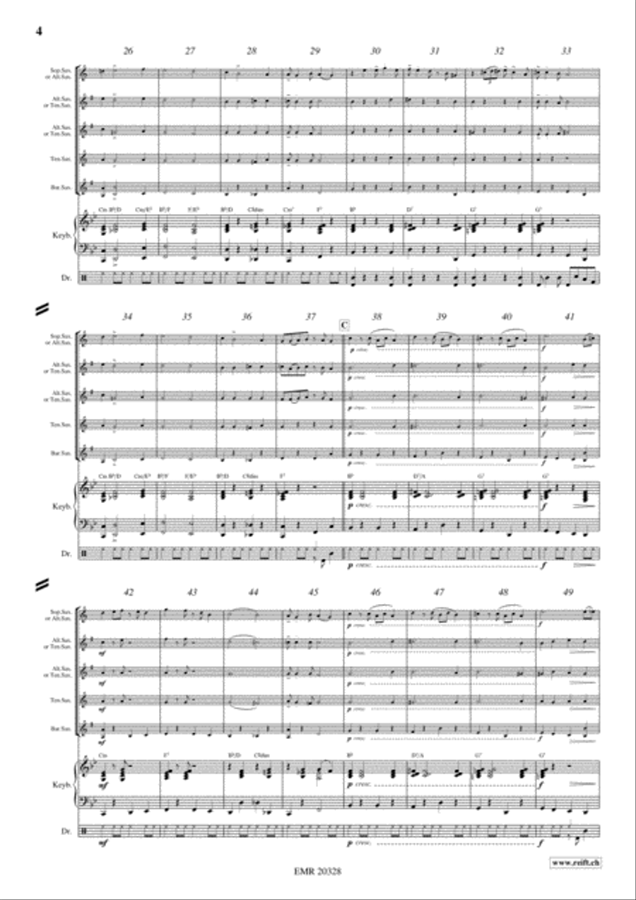 Black Bottom Stomp Saxophone Quintet scores gallery preview page 4