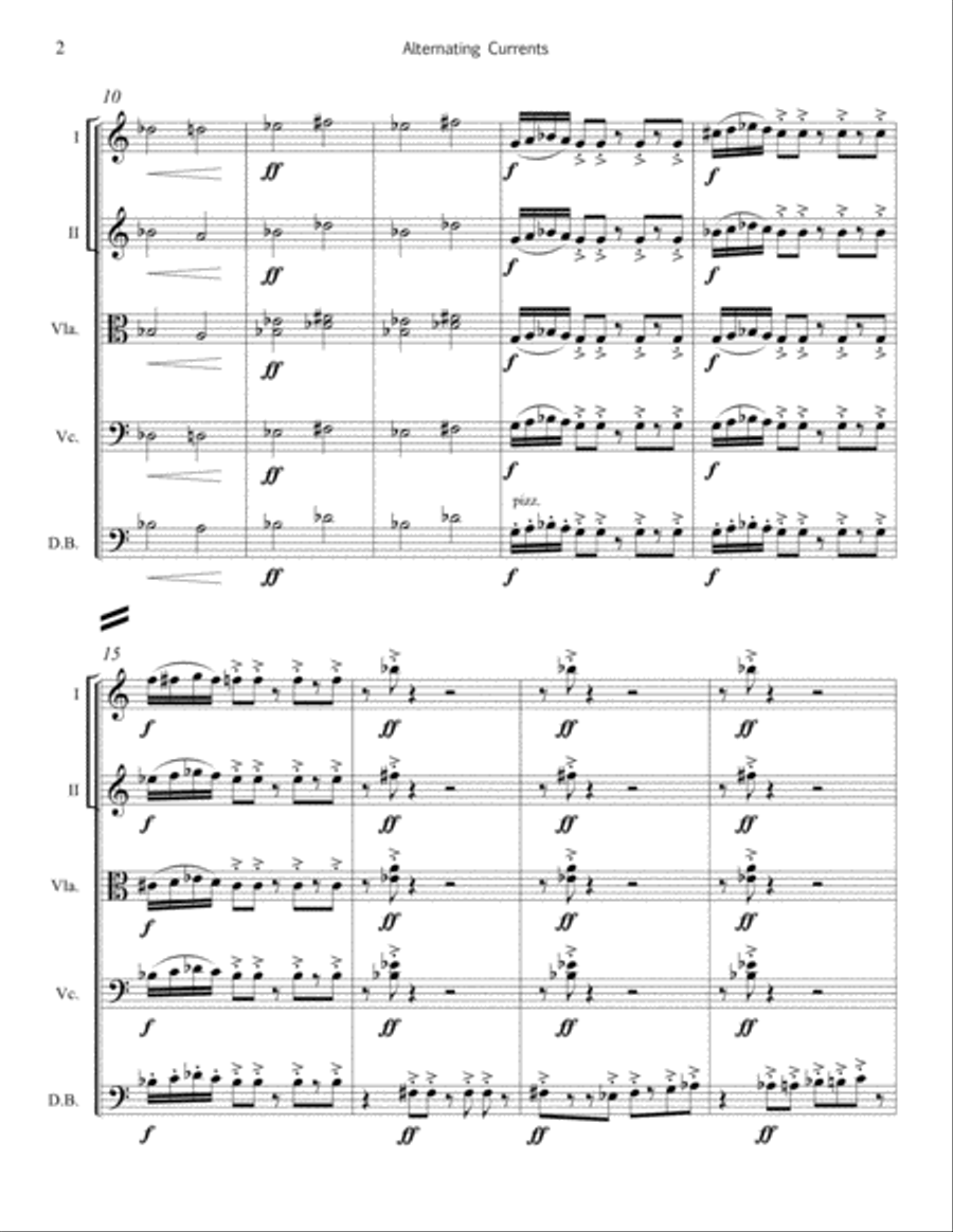 Alternating Currents – for string quintet String Quartet scores gallery preview page 3