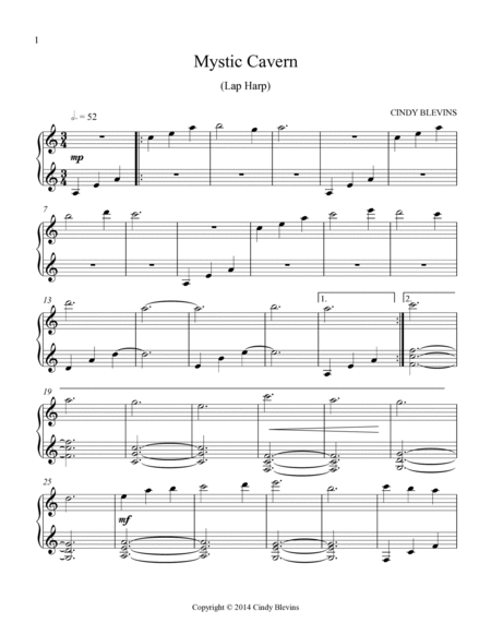Mystic Cavern, original solo for Lap Harp image number null