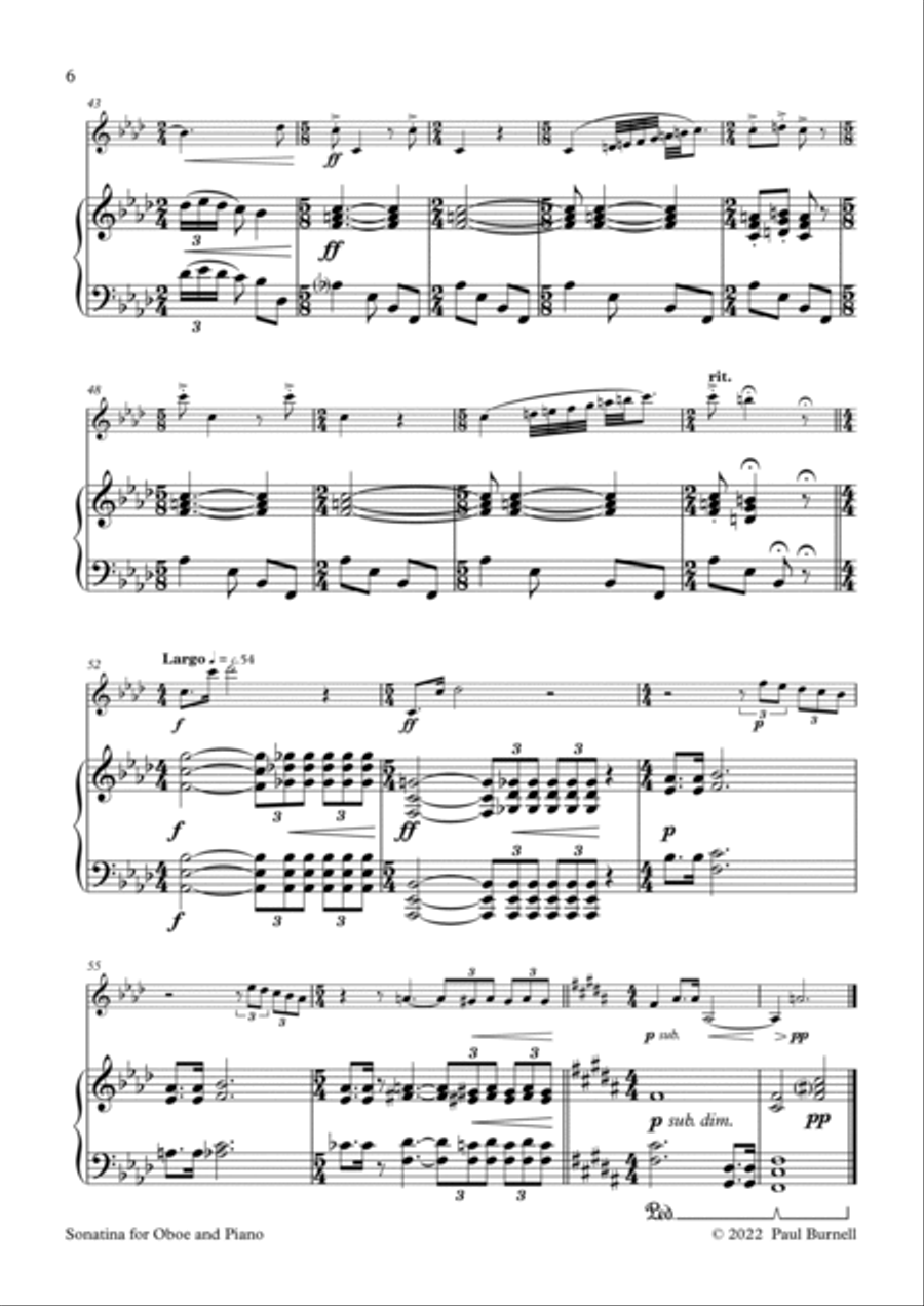 Sonatina for Oboe and Piano Piano scores gallery preview page 6