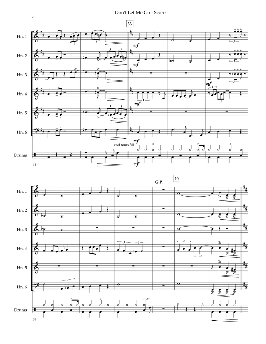 Don't Let Me Go Don't Let Me Go Horn scores gallery preview page 5