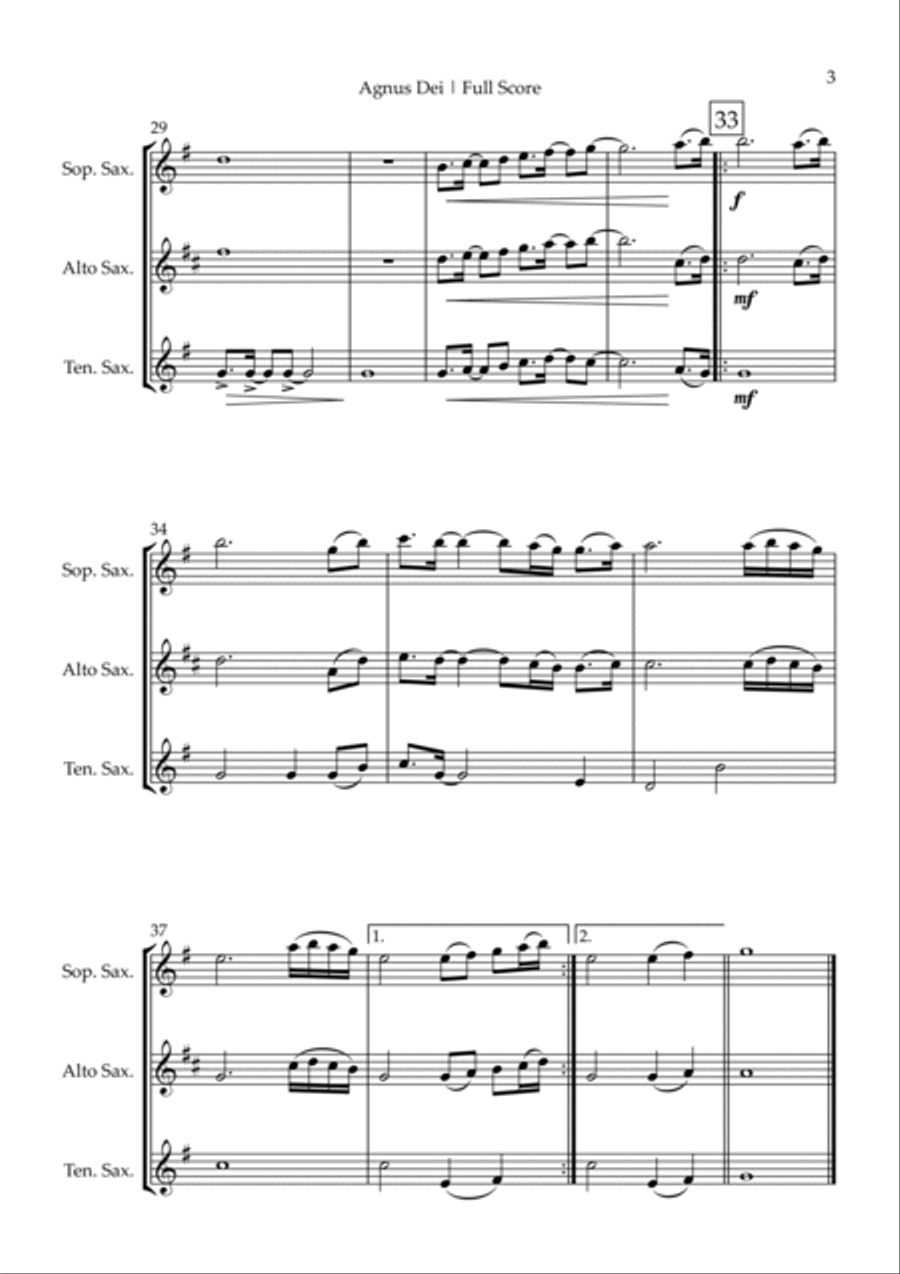 Agnus Dei Woodwind Trio scores gallery preview page 3