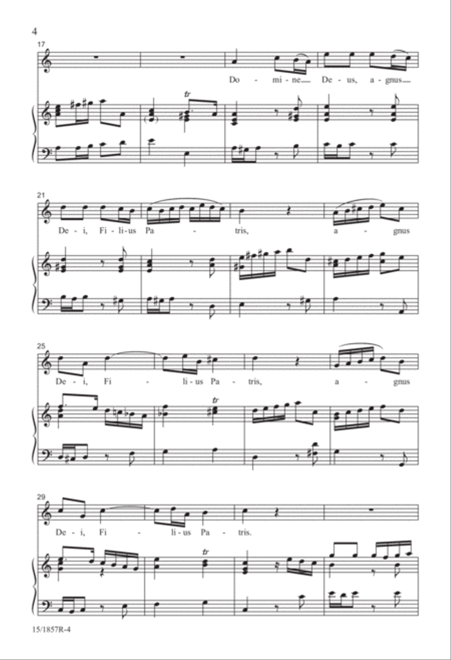 Domine Deus, Agnus Dei Unison Choir scores gallery preview page 4