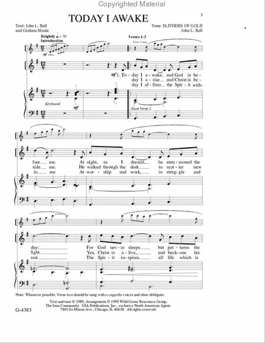 Today I Awake Today I Awake Unison Choir scores gallery preview page 2