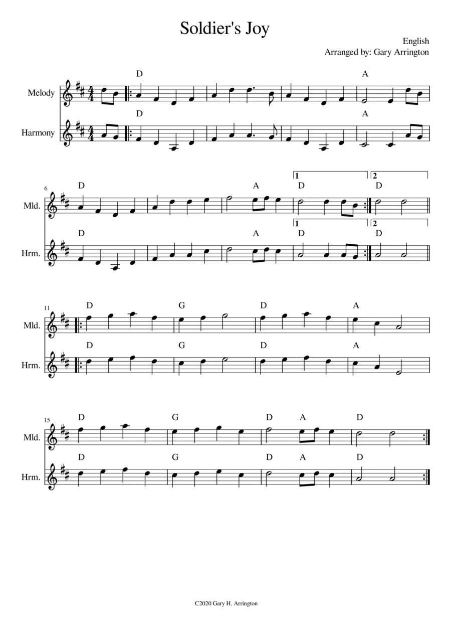 Soldier's Joy Acoustic Guitar scores gallery preview page 1