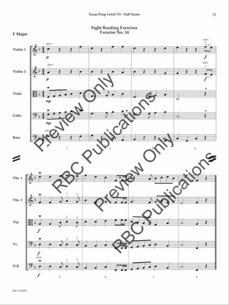 Texas Prep Level VI (Score) Orchestra scores gallery preview page 10