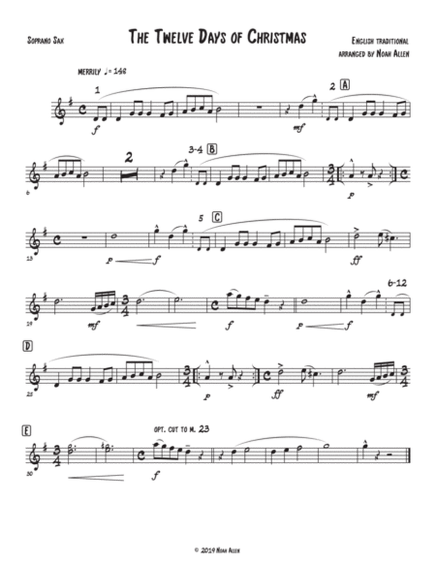 The Twelve Days of Christmas (Saxophone Quintet)