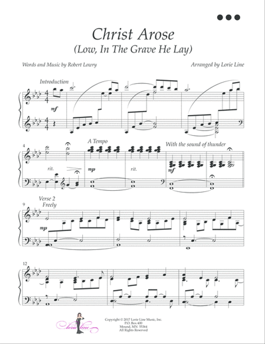 Christ Arose (Low, In The Grave He Lay) Piano Solo scores gallery preview page 2