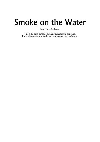Smoke On The Water by Deep Purple Ukulele - Digital Sheet Music