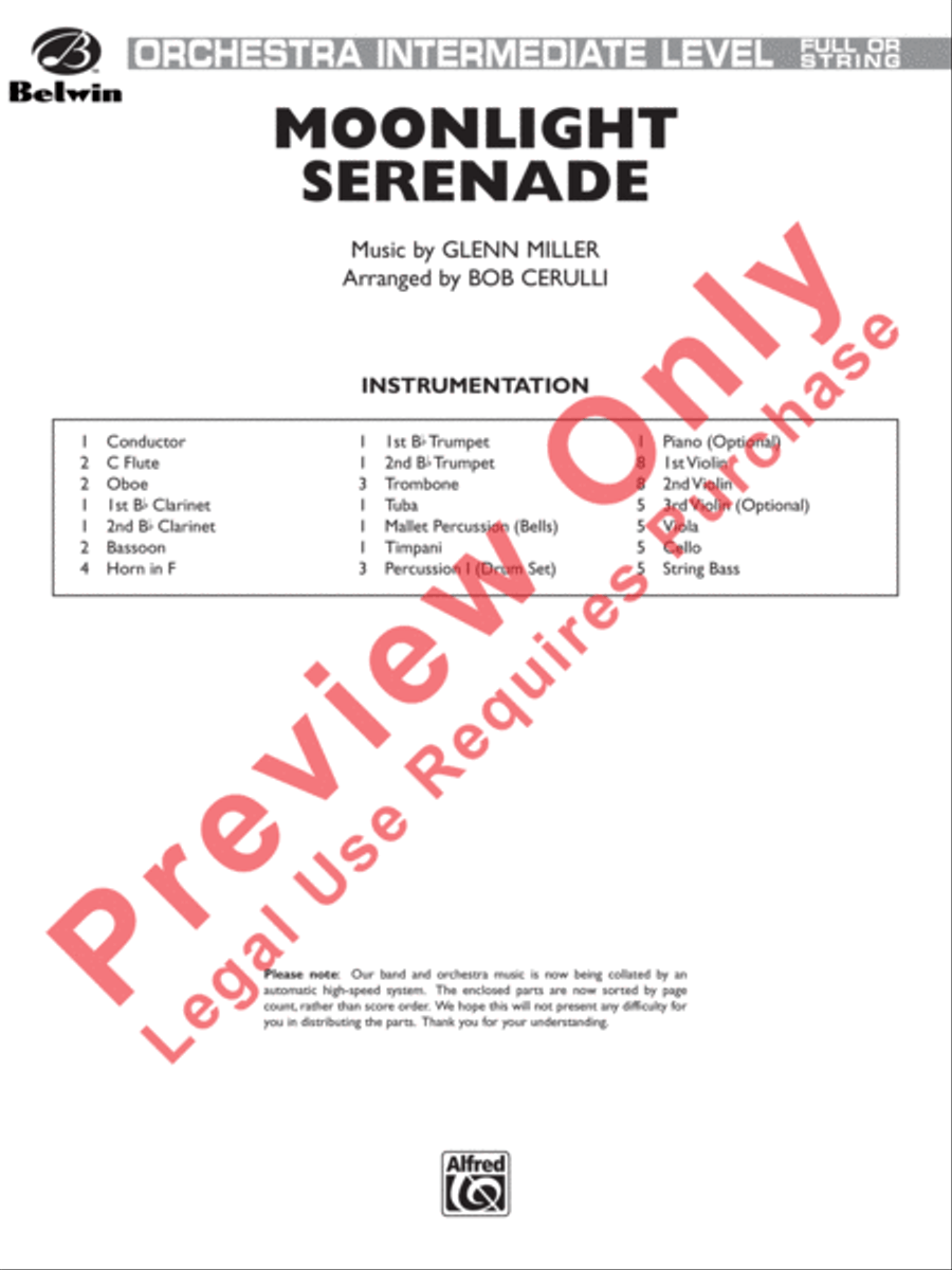 Moonlight Serenade Full Orchestra scores gallery preview page 2