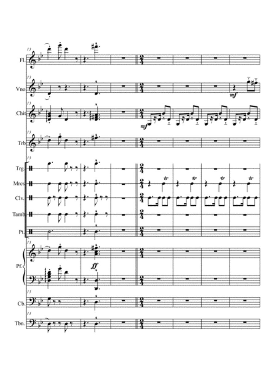 Carmen-Habanera by orchestra Large Ensemble scores gallery preview page 4