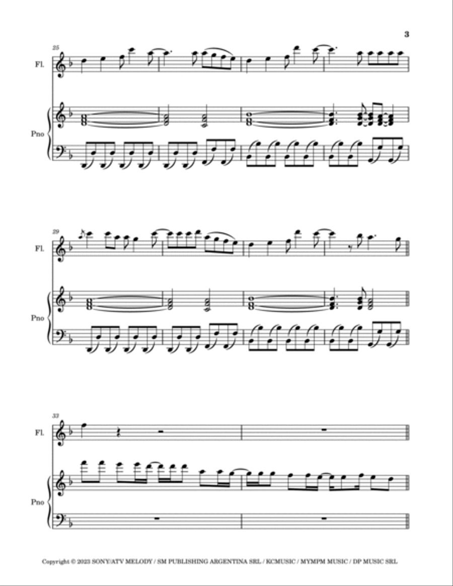 Shakira: Bzrp Music Sessions Vol. 53 Flute Solo scores gallery preview page 3