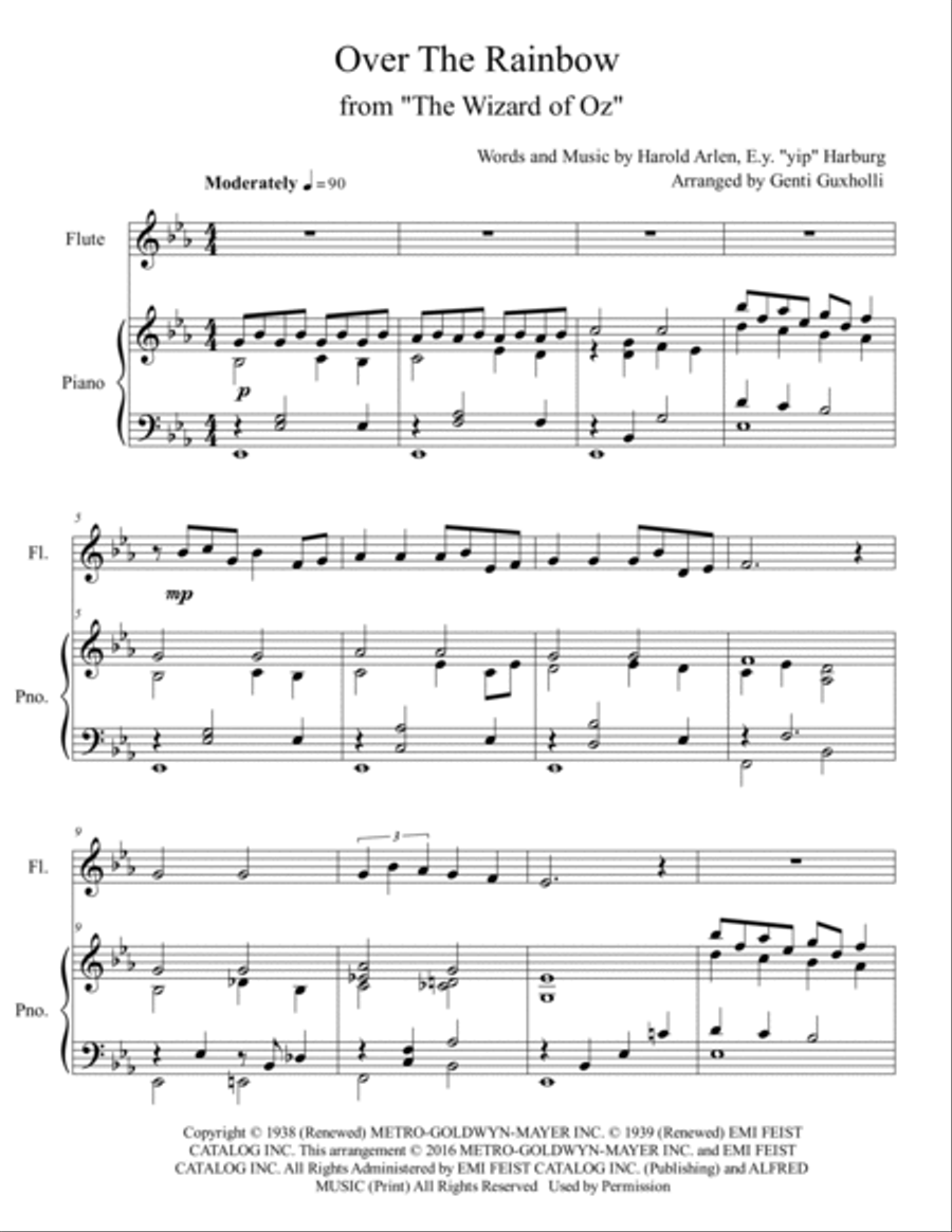 Over The Rainbow (from The Wizard Of Oz) Flute Solo scores gallery preview page 2
